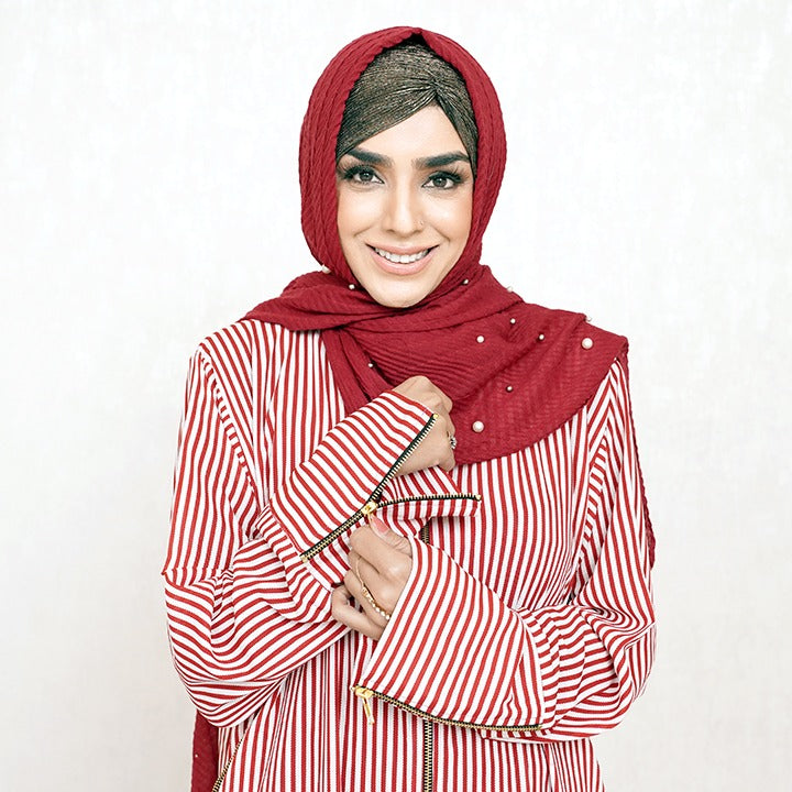 RED & WHITE STRIPES - GEORGETTE